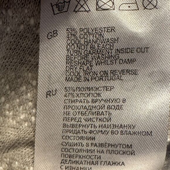 Reiss Women's Sz S Shirt Orlando Striped Textured Short Sleeve Gray White New - Picture 7 of 7